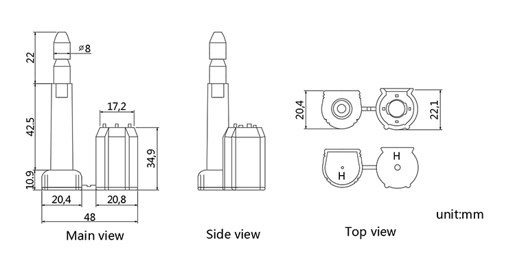 BC-B201 bolt seal CAD