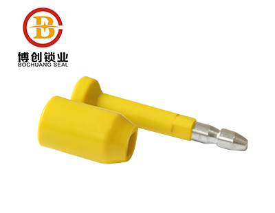 yellow color cargo container locks with series numbers B102