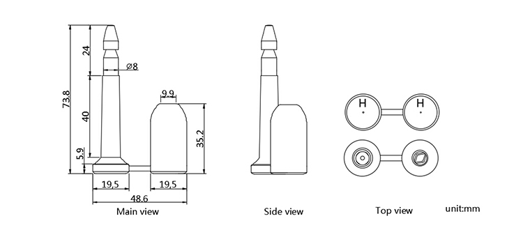 High Security Flexi click bolt seal BC-B101 CAD