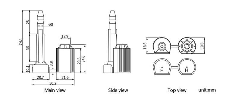 Professional Customized Printing Anti-spin bolt seal for trucks CAD