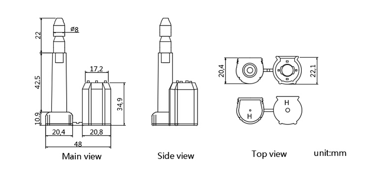 Fire Protection Plastic Security bolt seal en español CAD