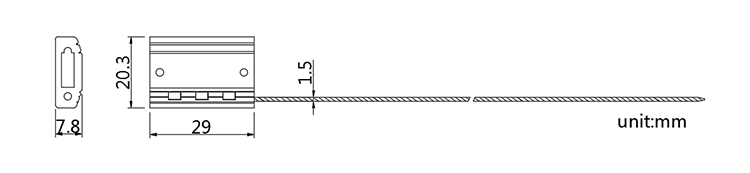 ISO 17712 Anti-Spin customized high security cable seal CAD